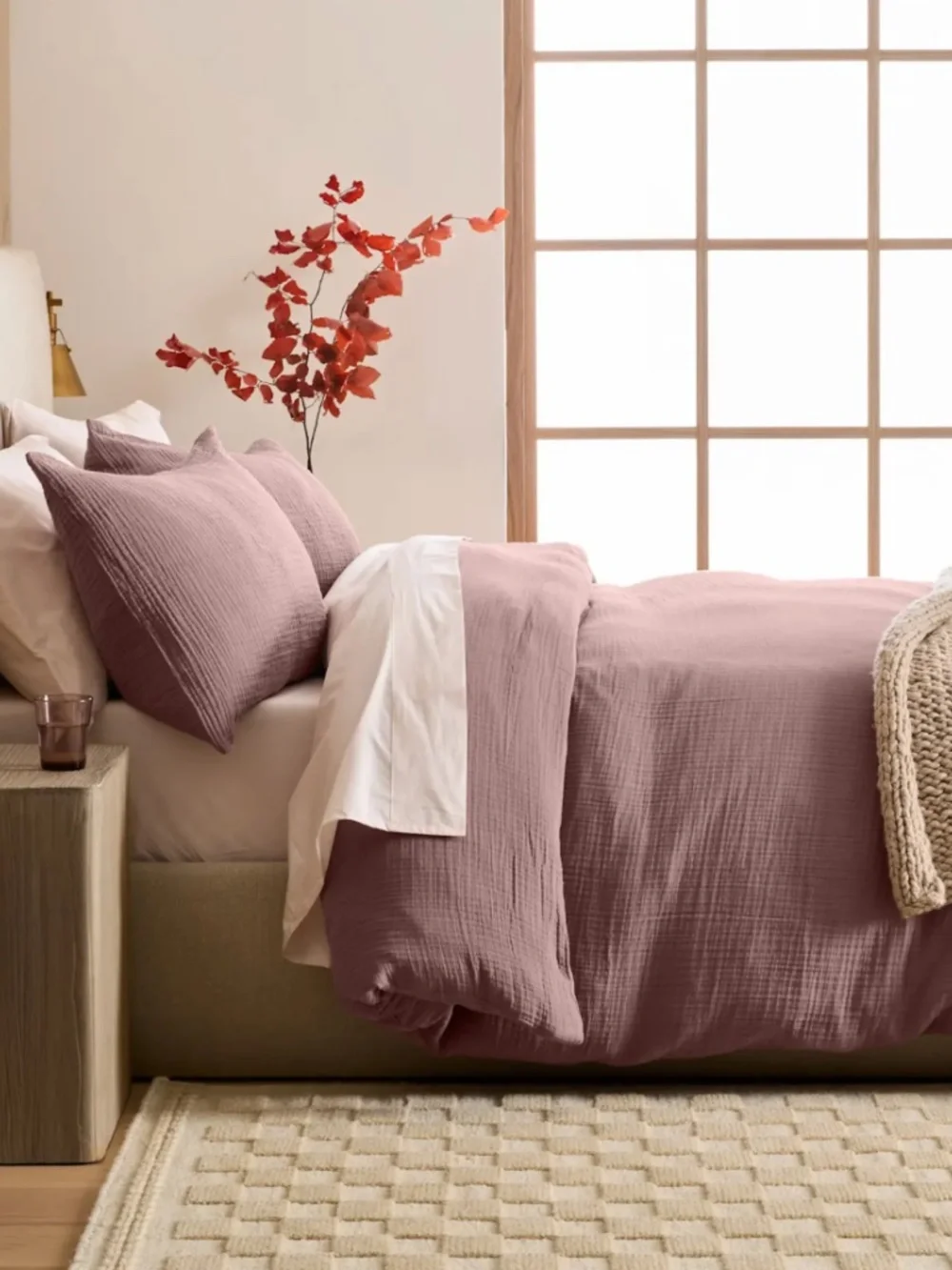 Organic Cotton Gauze Duvet Cover Fig King California King